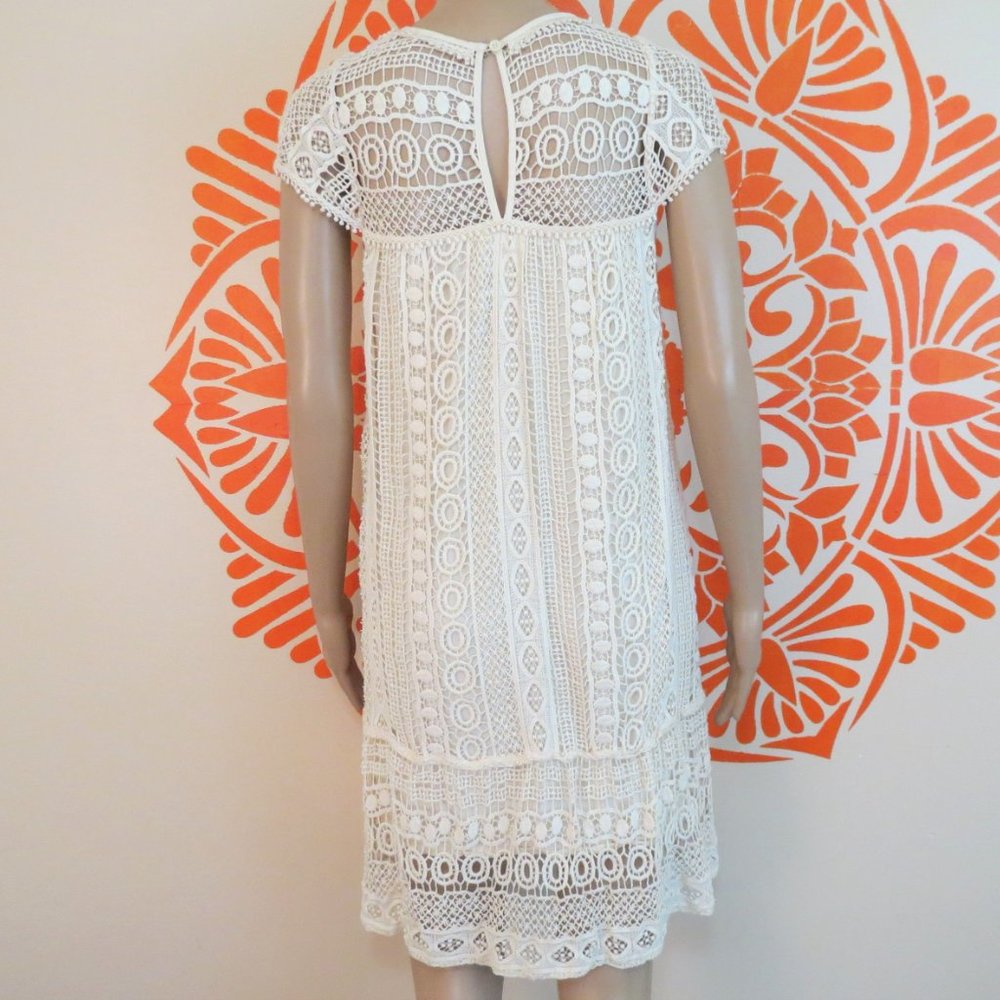 Anthropologie Ivory Crocheted Baby Doll Dress S - Picture 2 of 2